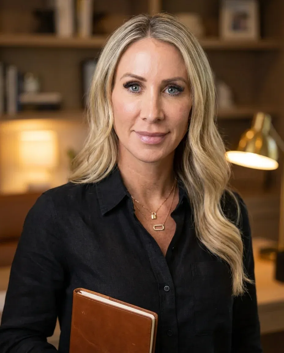 AI Author Headshot of a 45 woman by ExecHeadshots