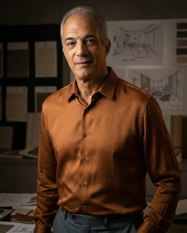 AI Interior Designer Headshot of a 60 man by ExecHeadshots