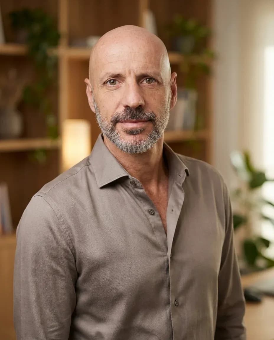 AI Makeup Artist Headshot of a 55 man by ExecHeadshots