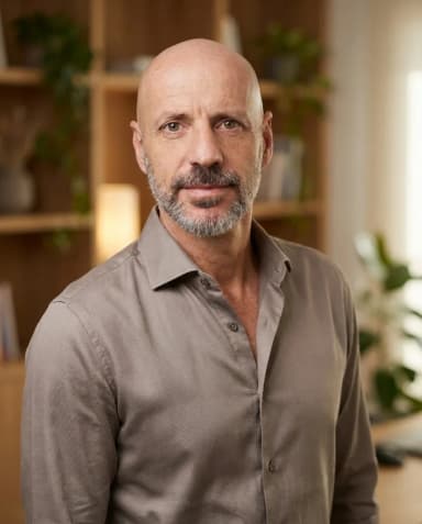 AI Makeup Artist Headshot of a 55 man by ExecHeadshots