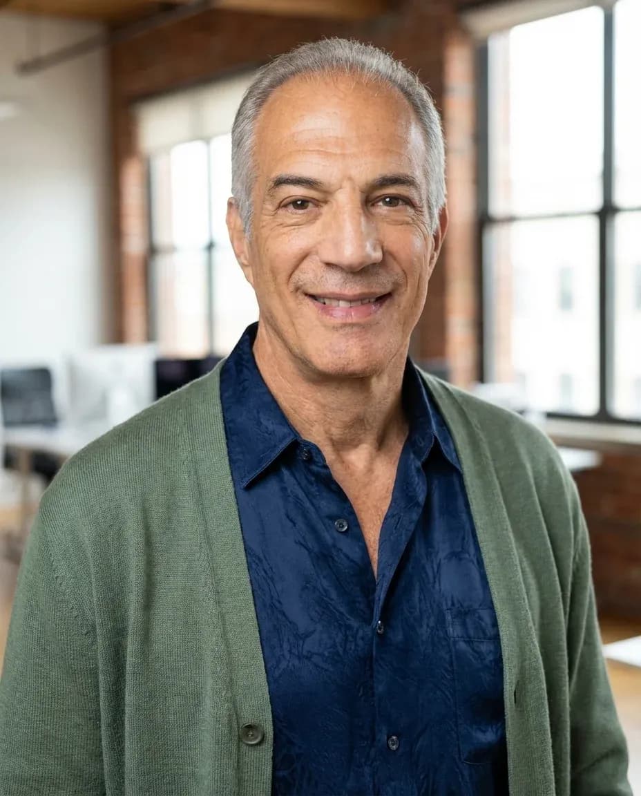 AI Makeup Artist Headshot of a 65 man by ExecHeadshots