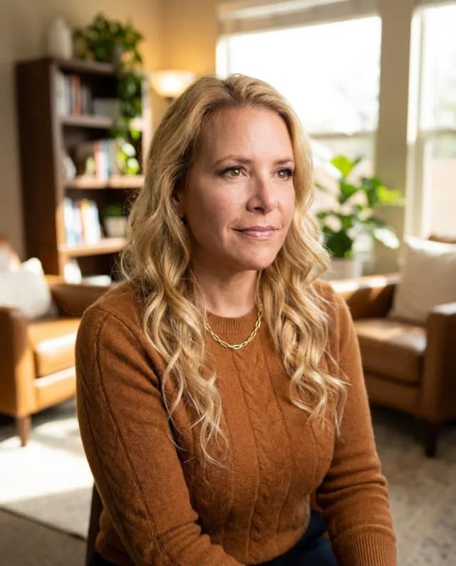 AI Therapist Headshot of a 45 woman by ExecHeadshots