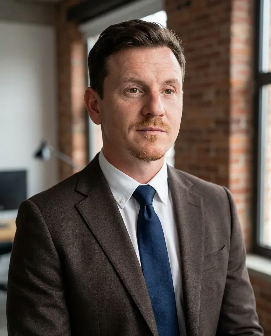 AI Corporate Headshot of a 40 man by ExecHeadshots