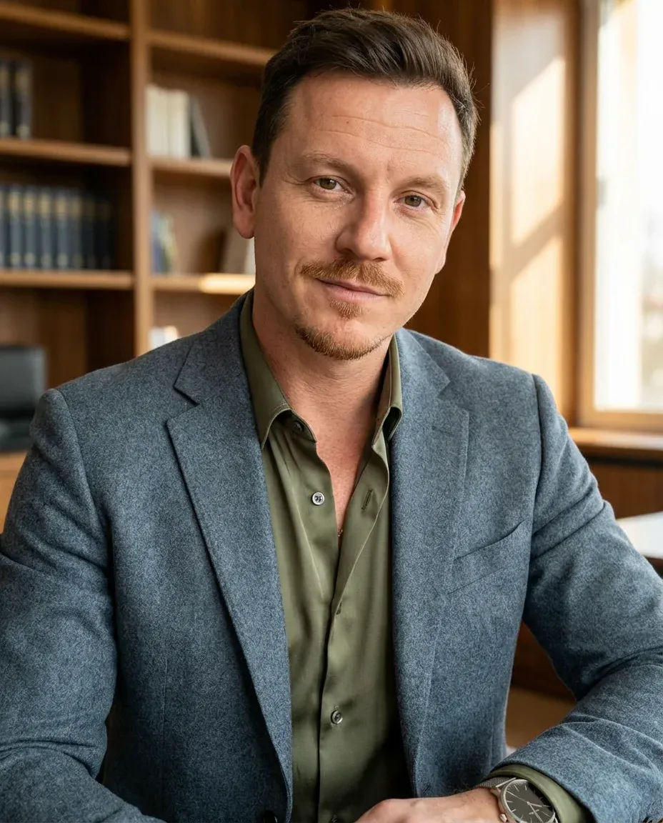 AI Insurance Agent Headshot of a 40 man by ExecHeadshots