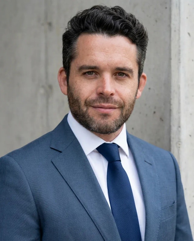 AI Speaker Headshot of a 40 man by ExecHeadshots