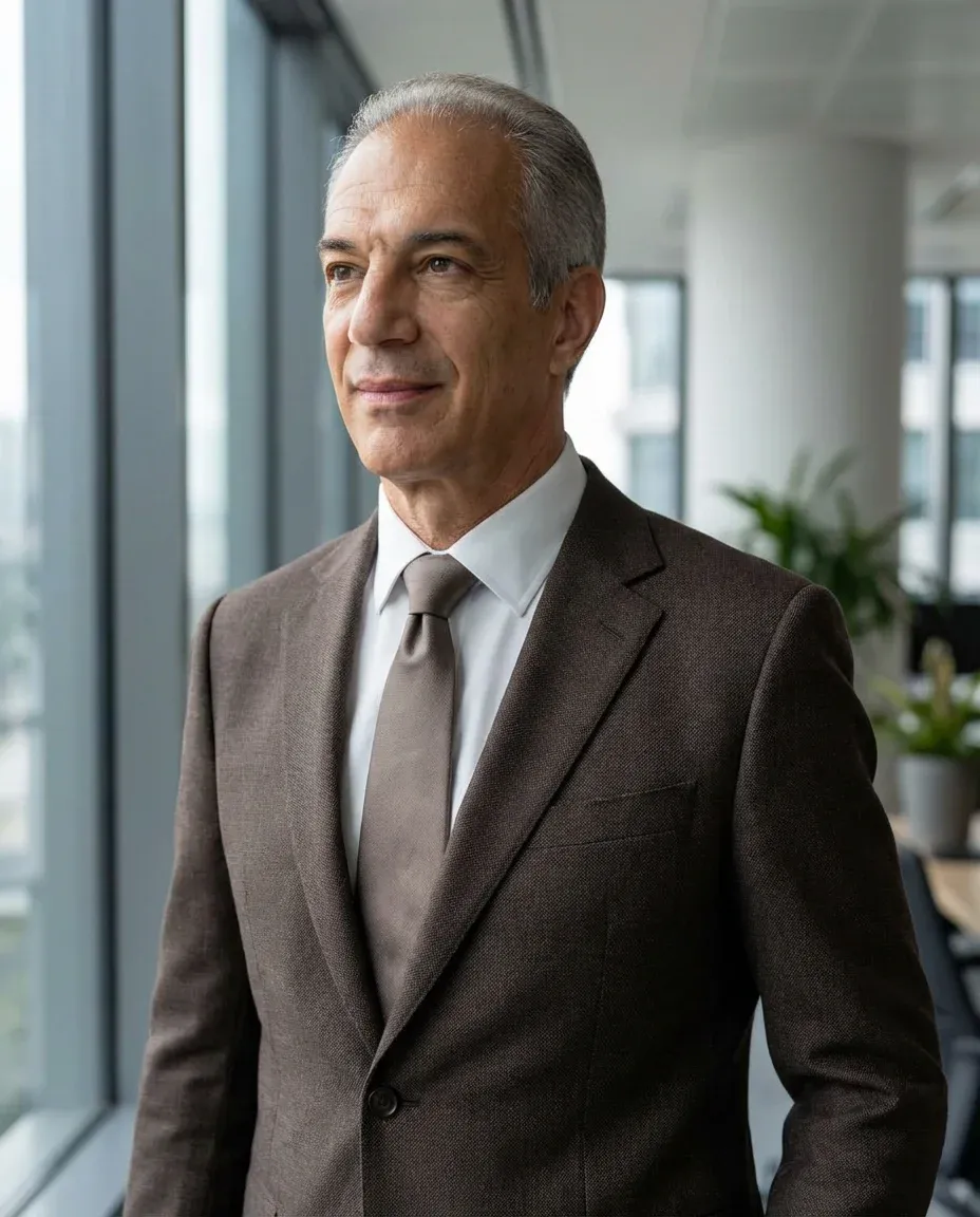 AI Speaker Headshot of a 60 man by ExecHeadshots