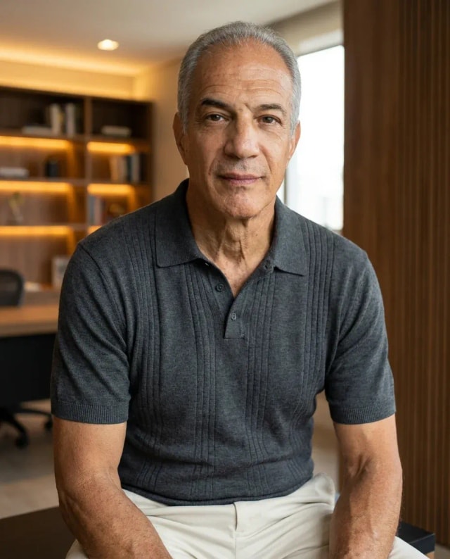 AI Trainer Headshot of a 65 man by ExecHeadshots