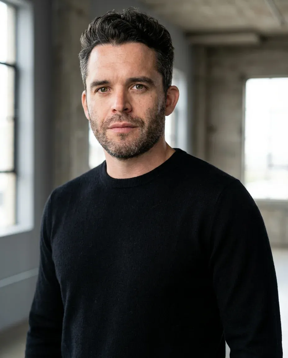 AI Voice Actor Headshot of a 40 man by ExecHeadshots