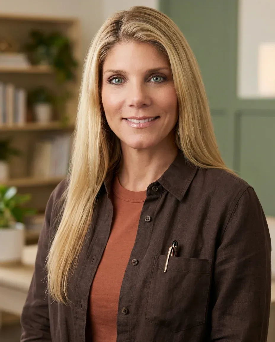 AI Writer Headshot of a 45 woman by ExecHeadshots