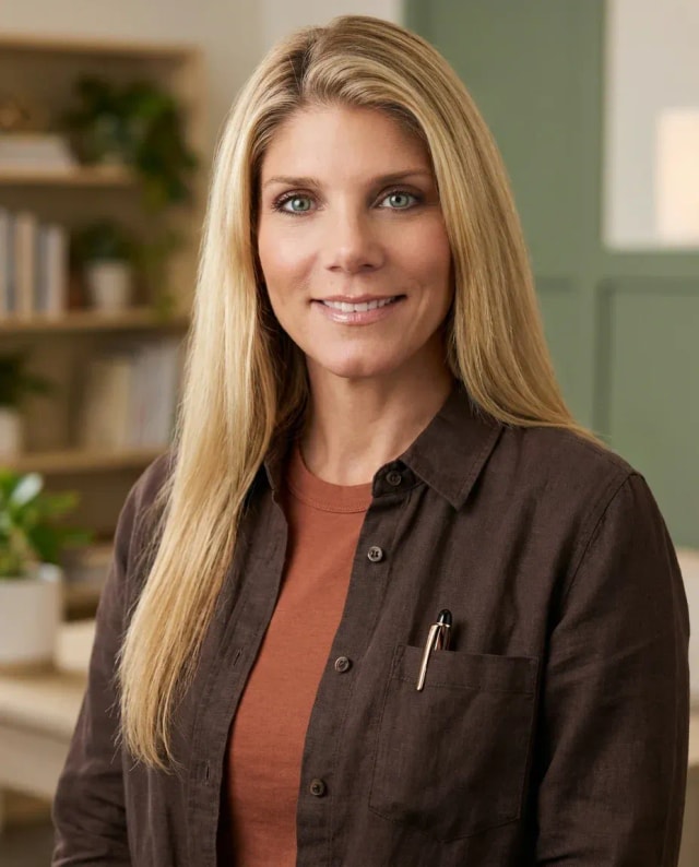 AI Writer Headshot of a 45 woman by ExecHeadshots