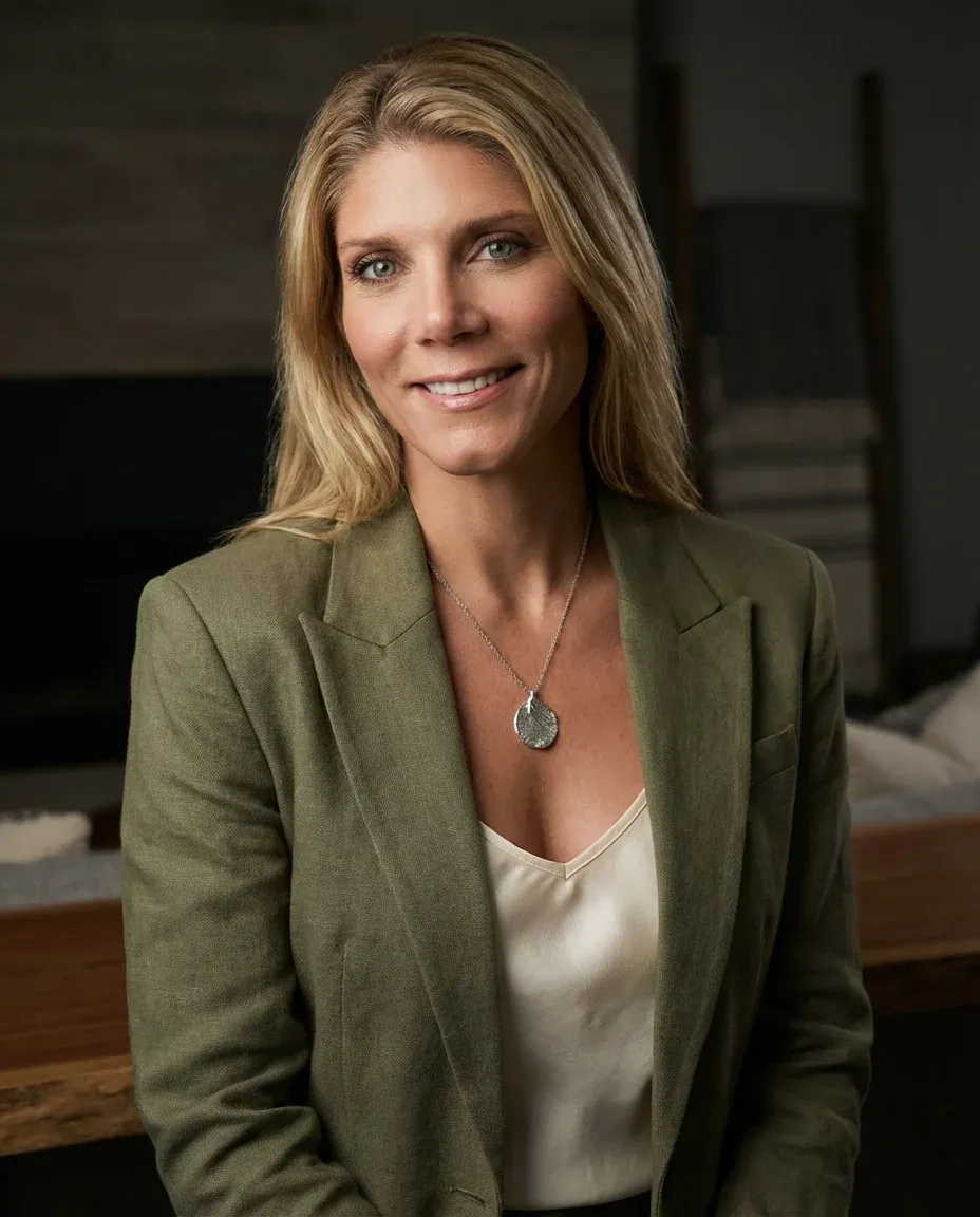 AI Interior Designer Headshot of a 45 woman by ExecHeadshots