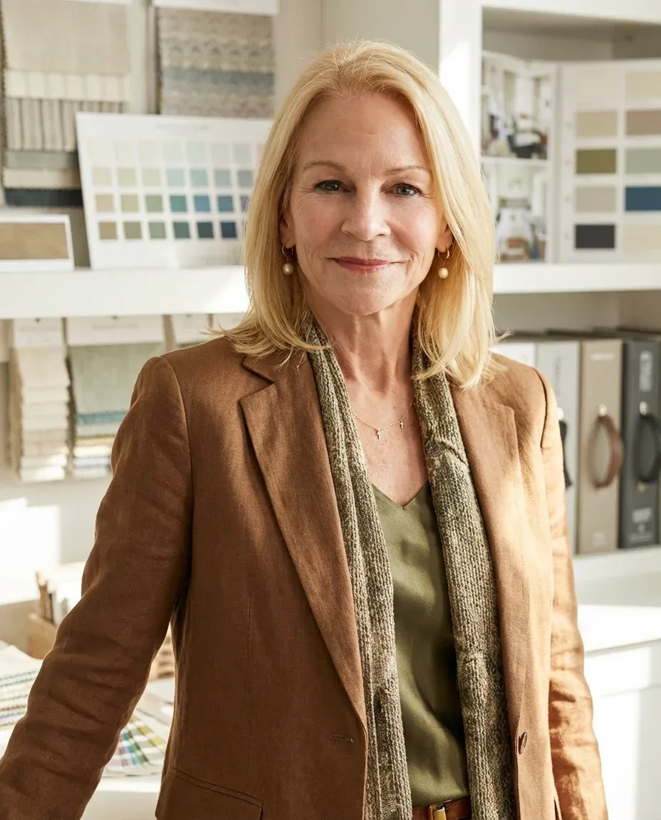 AI Interior Designer Headshot of a 60 woman by ExecHeadshots