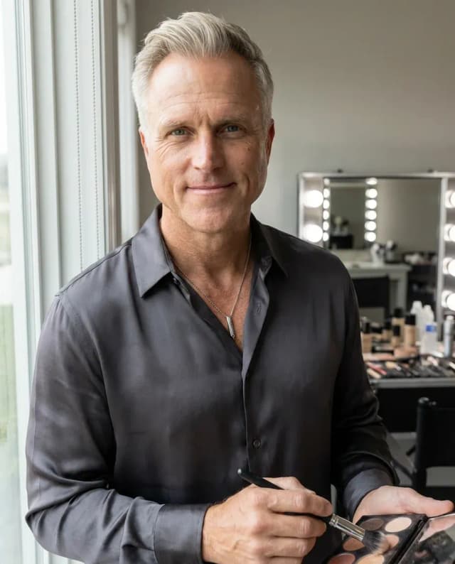 AI Makeup Artist Headshot of a 55 man by ExecHeadshots